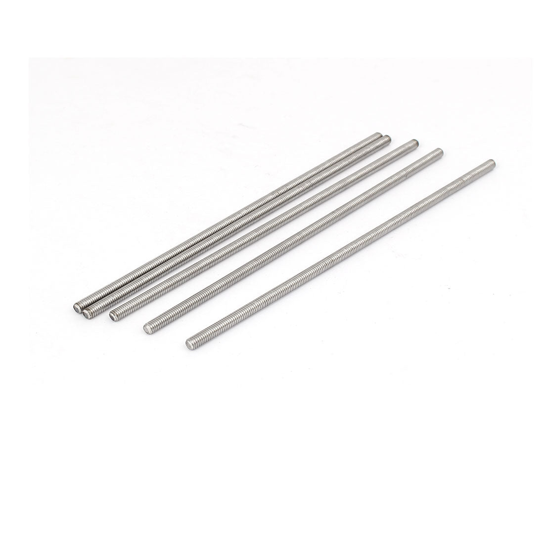 Harfington M4 x 140mm 304 Stainless Steel Fully Threaded Rod Bar Studs Silver Tone 5 Pcs