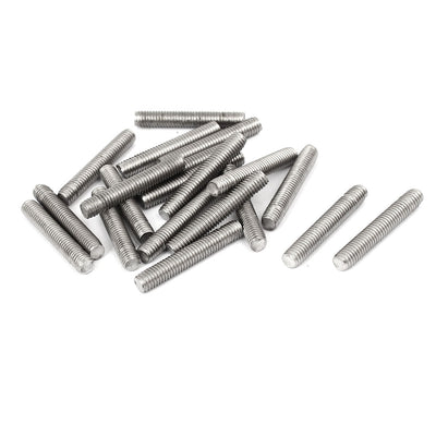 Harfington M5 x 30mm 304 Stainless Steel Fully Threaded Rod Bar Studs Fasteners 20 Pcs