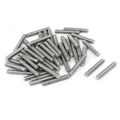 Harfington M5 x 30mm 304 Stainless Steel Fully Threaded Rod Bar Studs Hardware 50 Pcs