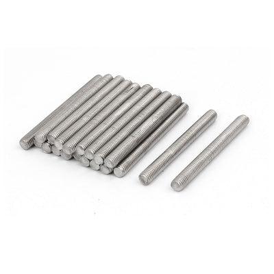 Harfington M5 x 50mm 304 Stainless Steel Fully Threaded Rod Bar Studs Silver Tone 20 Pcs