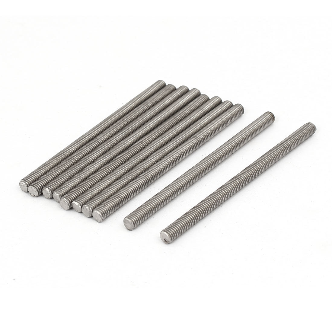 Harfington M5 x 80mm 304 Stainless Steel Fully Threaded Rod Bar Studs Hardware 10 Pcs