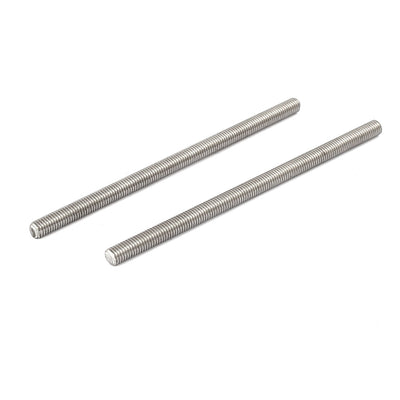 Harfington M5 x 100mm 304 Stainless Steel Fully Threaded Rod Bar Studs Fasteners 5 Pcs