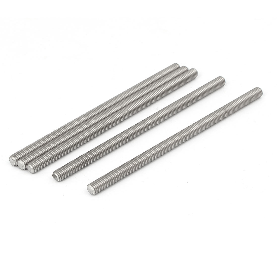 Harfington M5 x 100mm 304 Stainless Steel Fully Threaded Rod Bar Studs Fasteners 5 Pcs