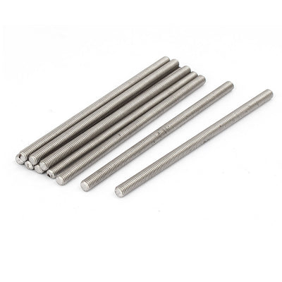 Harfington M5 x 100mm 0.8mm Pitch 304 Stainless Steel Fully Threaded Rod Bar Studs 10 Pcs
