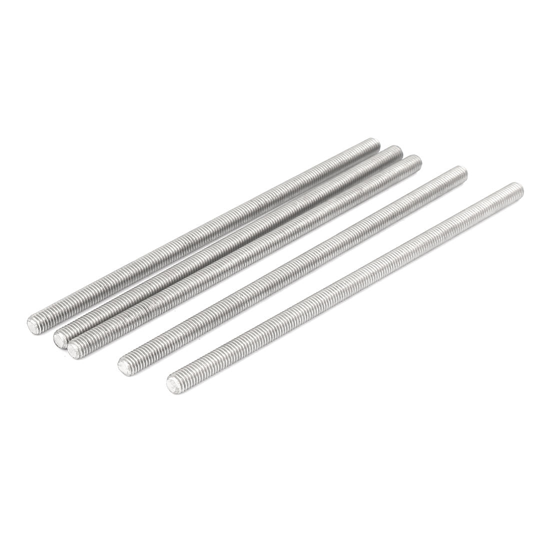 Harfington M5 x 120mm 304 Stainless Steel Fully Threaded Rod Bar Studs Hardware 5 Pcs