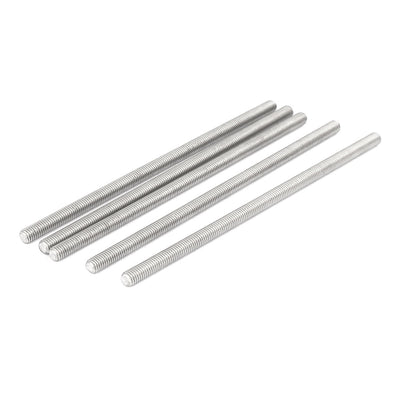 Harfington M5 x 120mm 304 Stainless Steel Fully Threaded Rod Bar Studs Hardware 5 Pcs
