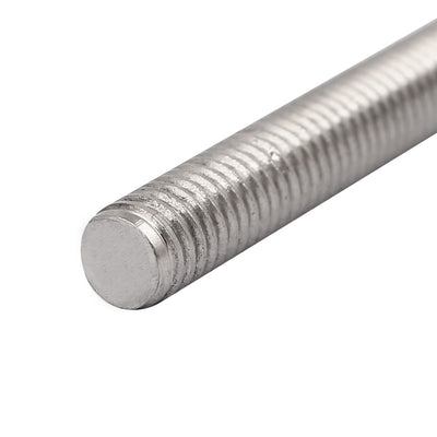 Harfington M5 x 130mm 304 Stainless Steel Fully Threaded Rod Bar Studs Silver Tone 10 Pcs