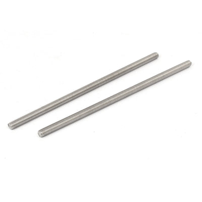 Harfington M5 x 130mm 304 Stainless Steel Fully Threaded Rod Bar Studs Silver Tone 10 Pcs