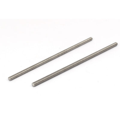 Harfington M5 x 140mm 304 Stainless Steel Fully Threaded Rod Bar Studs Hardware 5 Pcs