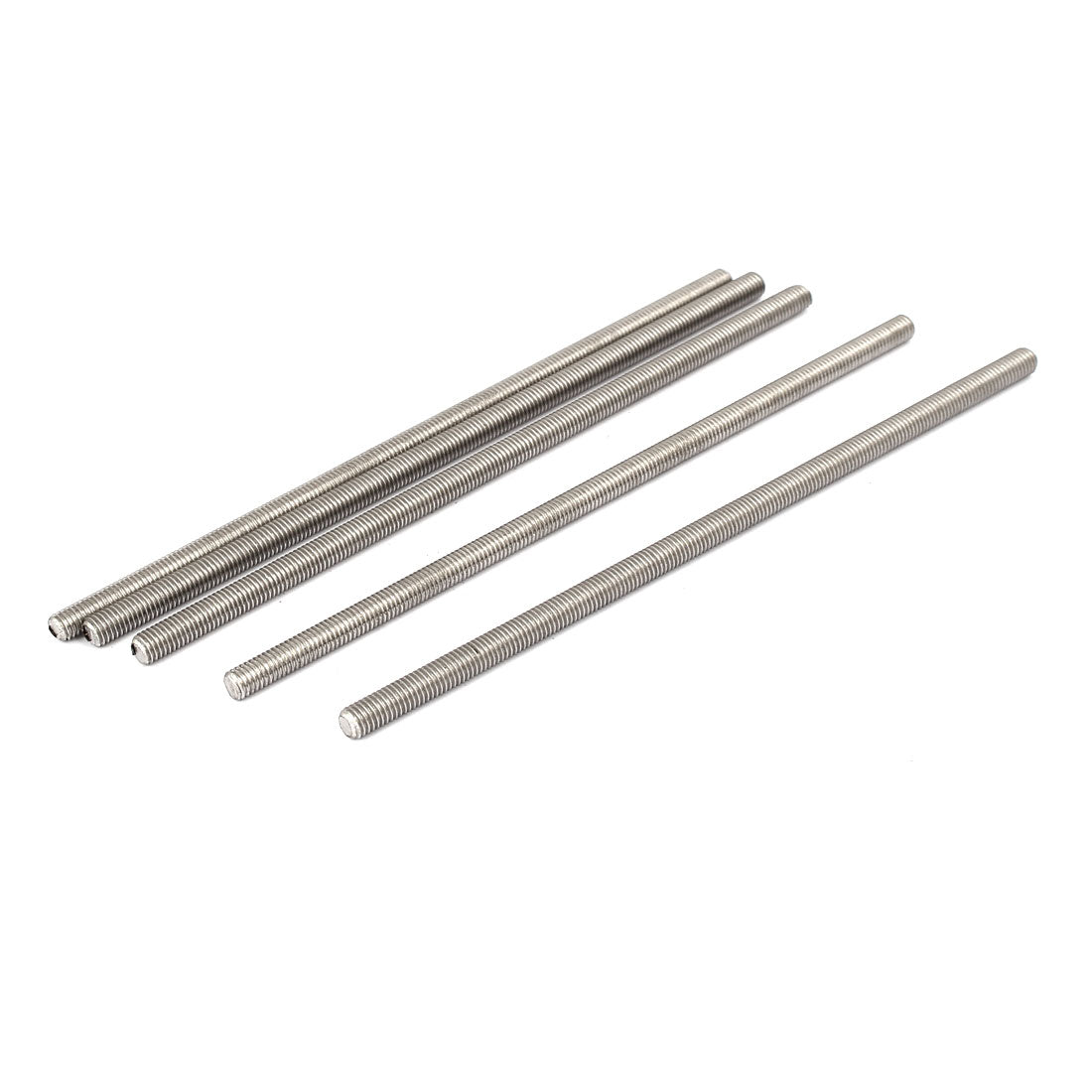 Harfington M5 x 140mm 304 Stainless Steel Fully Threaded Rod Bar Studs Hardware 5 Pcs