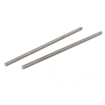 Harfington M5 x 150mm 304 Stainless Steel Fully Threaded Rod Bar Studs Hardware 5 Pcs