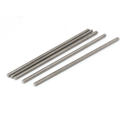 Harfington M5 x 150mm 304 Stainless Steel Fully Threaded Rod Bar Studs Hardware 5 Pcs