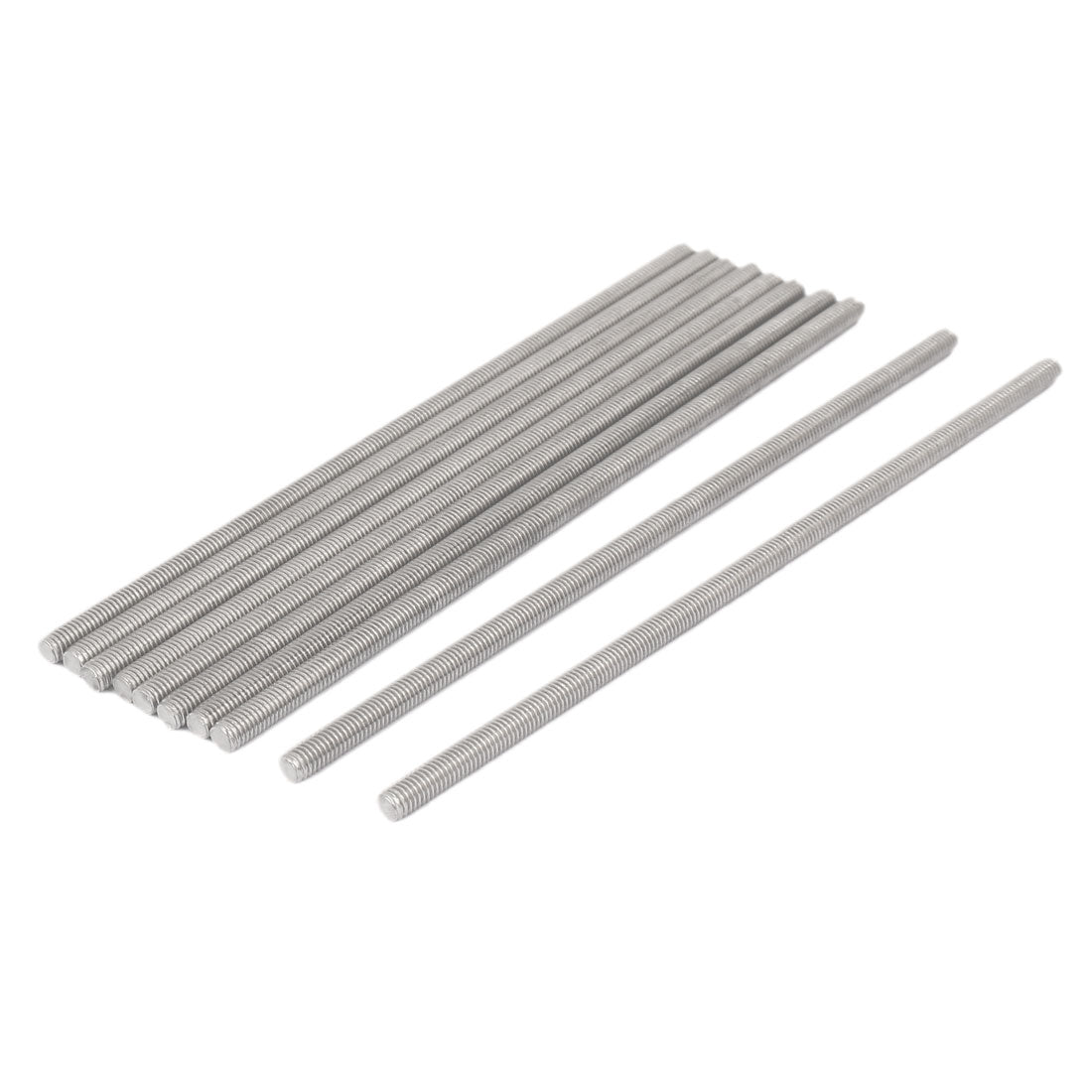Harfington M5 x 150mm 304 Stainless Steel Fully Threaded Rod Bar Studs Hardware 10 Pcs
