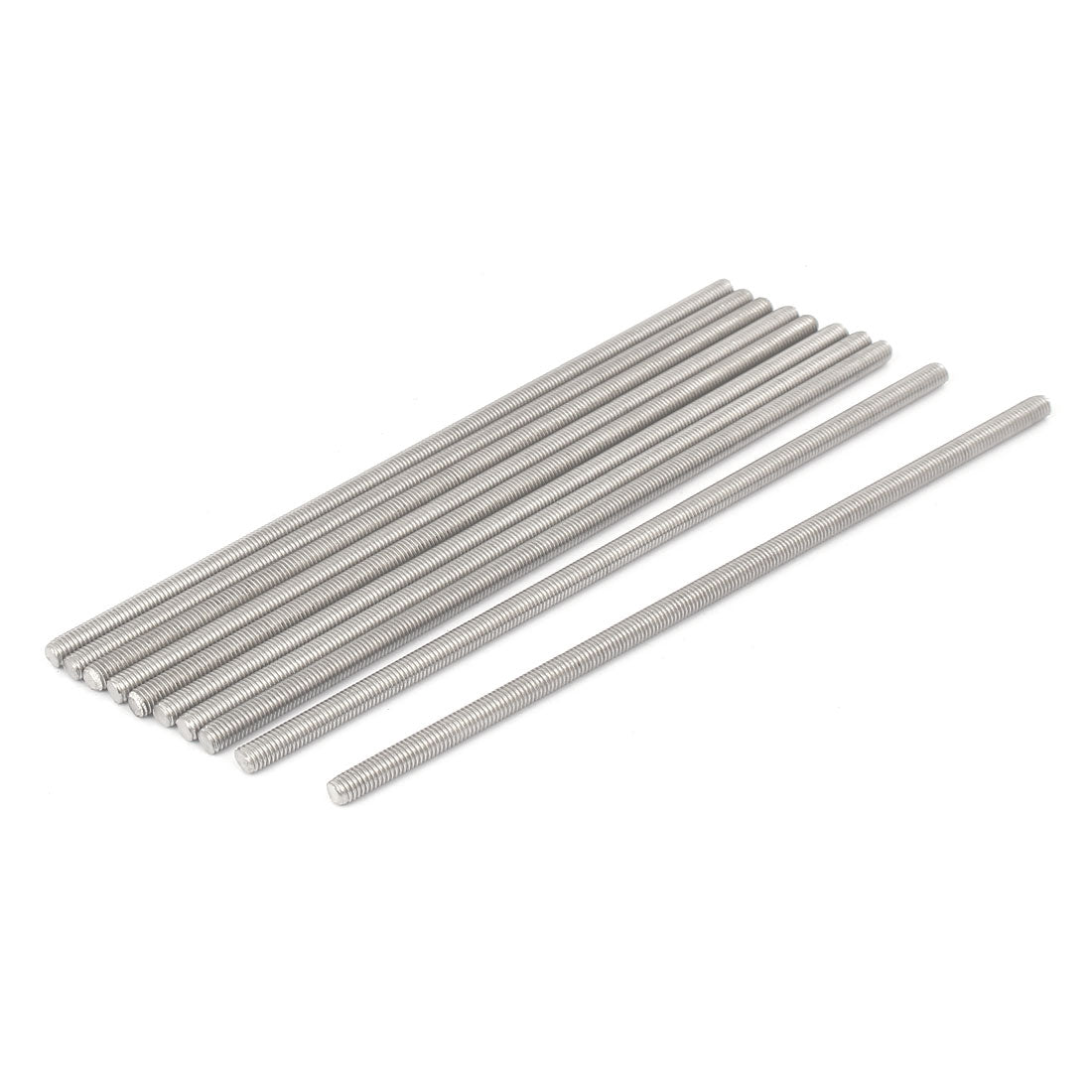 Harfington M5 x 160mm 304 Stainless Steel Fully Threaded Rod Bar Studs Fasteners 10 Pcs