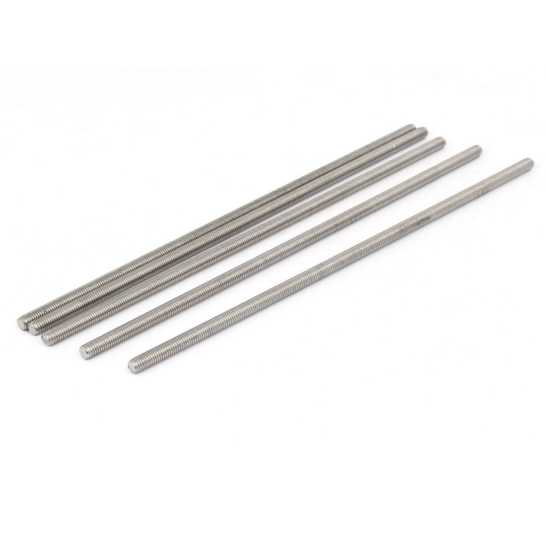 Harfington M5 x 190mm 304 Stainless Steel Fully Threaded Rod Bar Studs Fasteners 5 Pcs