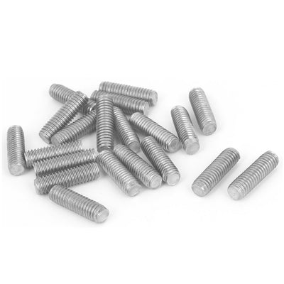 Harfington M6 x 20mm Male Threaded 304 Stainless Steel Rod Bar Stud Silver Tone 20 Pcs