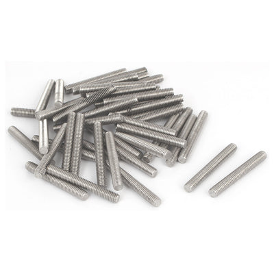 Harfington M6 x 45mm Male Threaded 304 Stainless Steel Rod Bar Studs Hardware 20 Pcs