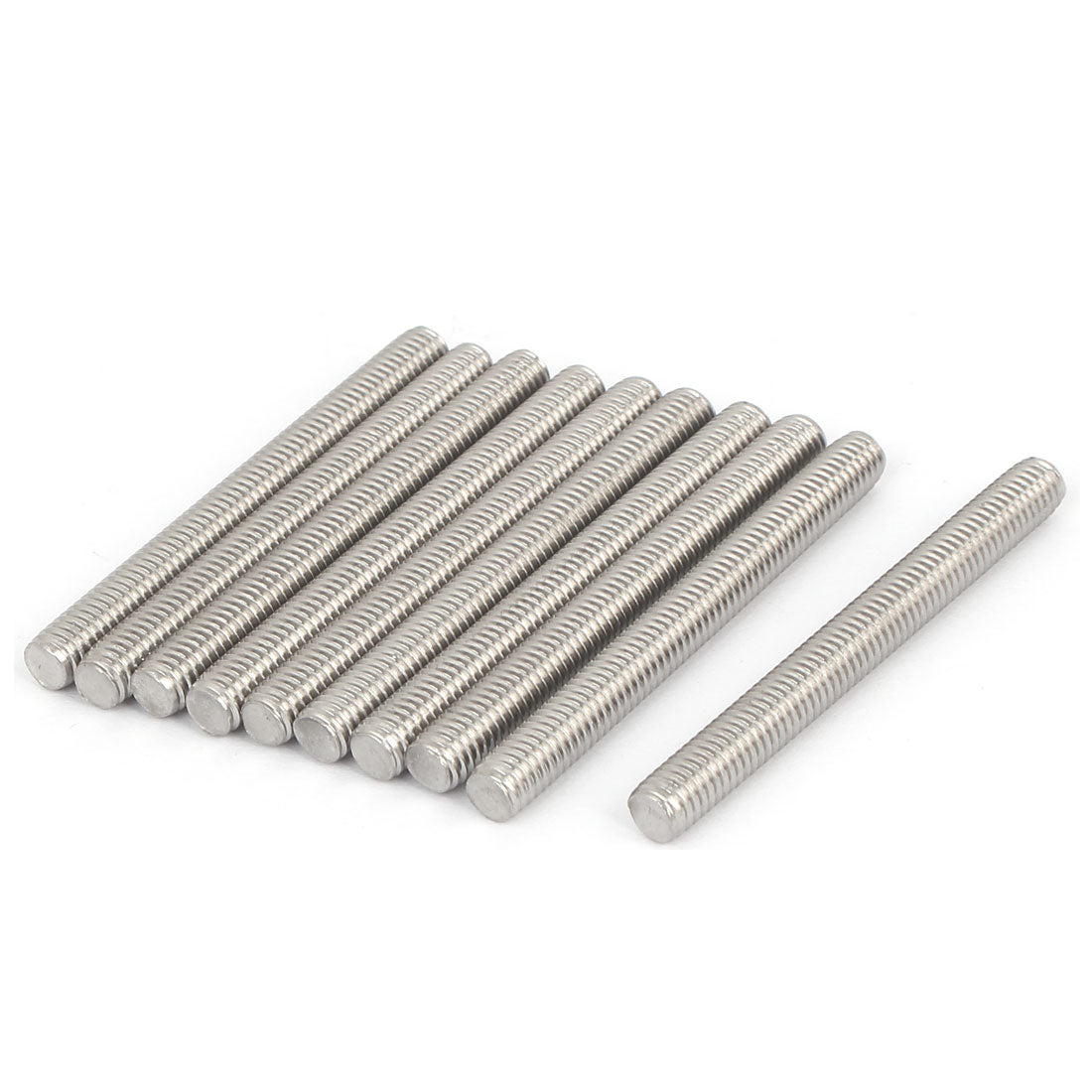 Harfington M6 x 60mm 304 Stainless Steel Fully Threaded Rod Bar Studs Hardware 10 Pcs