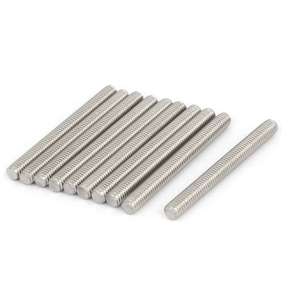 Harfington M6 x 60mm 304 Stainless Steel Fully Threaded Rod Bar Studs Hardware 10 Pcs