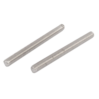 Harfington M6 x 65mm 304 Stainless Steel Fully Threaded  Rod Bar Studs Silver Tone 10 Pcs