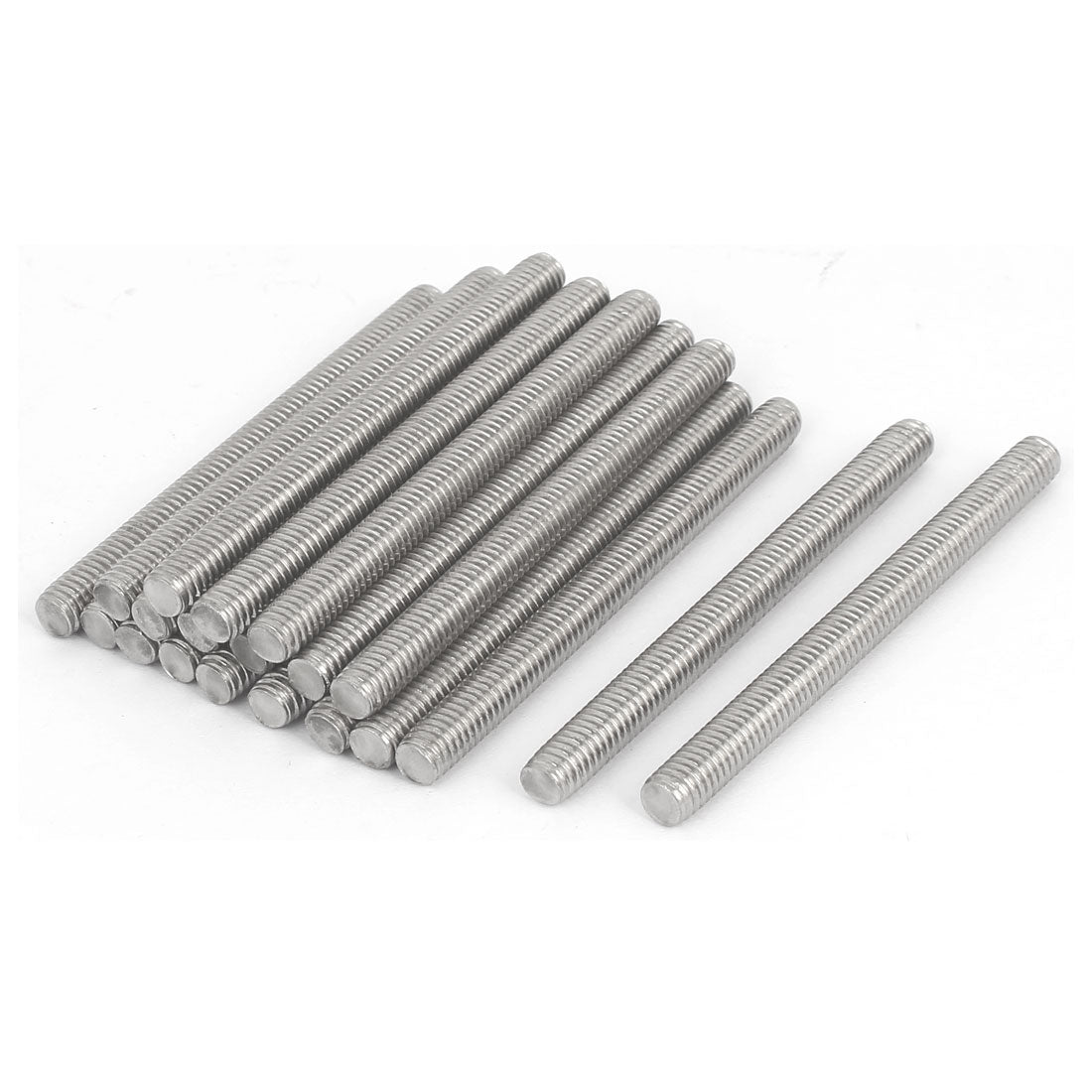 Harfington M6 x 70mm 304 Stainless Steel Fully Threaded Rod Bar Studs Silver Tone 20 Pcs