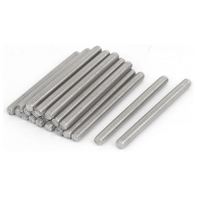 Harfington M6 x 70mm 304 Stainless Steel Fully Threaded Rod Bar Studs Silver Tone 20 Pcs
