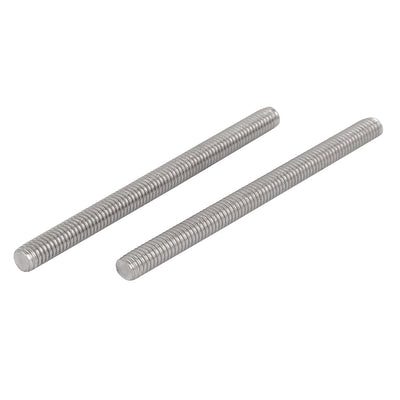 Harfington M6 x 80mm 304 Stainless Steel Fully Threaded Rod Bar Studs Silver Tone 10 Pcs