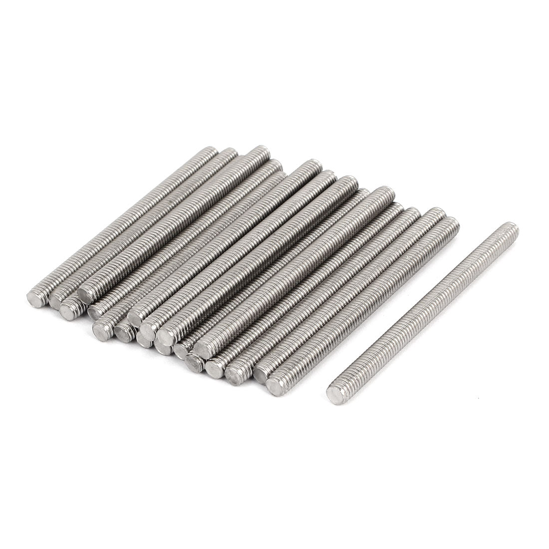 Harfington M6 x 80mm 304 Stainless Steel Fully Threaded Rod Bar Studs Hardware 20 Pcs