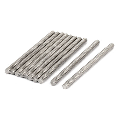 Harfington M6 x 90mm 304 Stainless Steel Fully Threaded Rod Bar Studs Fastener 10 Pcs