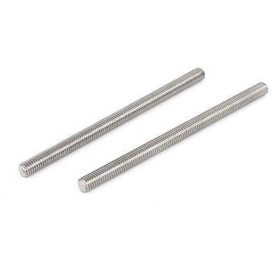 Harfington M6 x 100mm 304 Stainless Steel Fully Threaded Rod Bar Studs Fastener 5 Pcs