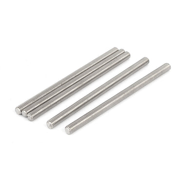 Harfington M6 x 100mm 304 Stainless Steel Fully Threaded Rod Bar Studs Fastener 5 Pcs