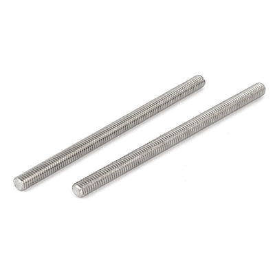 Harfington M6 x 100mm 304 Stainless Steel Fully Male Threaded Rod Bar Studs Fastener 10 Pcs
