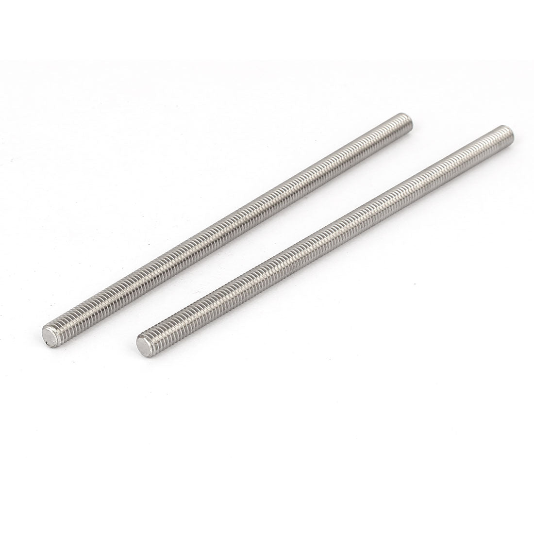 Harfington M6 x 130mm 304 Stainless Steel Fully Threaded Rod Bar Studs Silver Tone 5 Pcs
