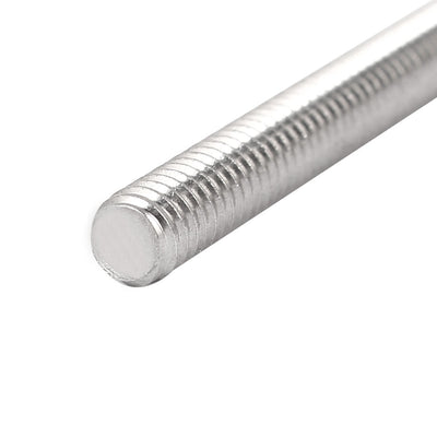 Harfington M6 x 130mm 304 Stainless Steel Fully Threaded Rod Bar Studs Silver Tone 5 Pcs