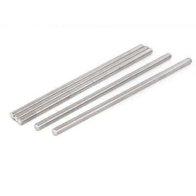 Harfington M6 x 160mm 304 Stainless Steel Fully Threaded Rod Bar Studs Hardware 5 Pcs