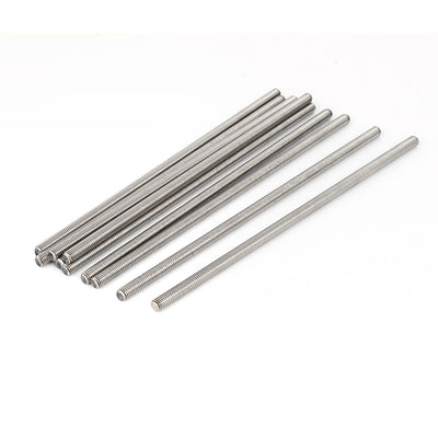 Harfington M6 x 180mm 304 Stainless Steel Fully Threaded Rod Bar Studs Fasteners 10 Pcs