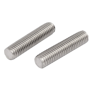 Harfington M8 x 35mm 1.25mm Pitch 304 Stainless Steel Fully Threaded Rod Silver Tone 20 Pcs