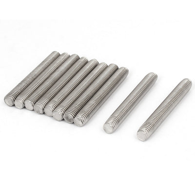 Harfington Metric M8 x 60mm 304 Stainless Steel Fully Threaded Rods Fasteners 10 Pcs
