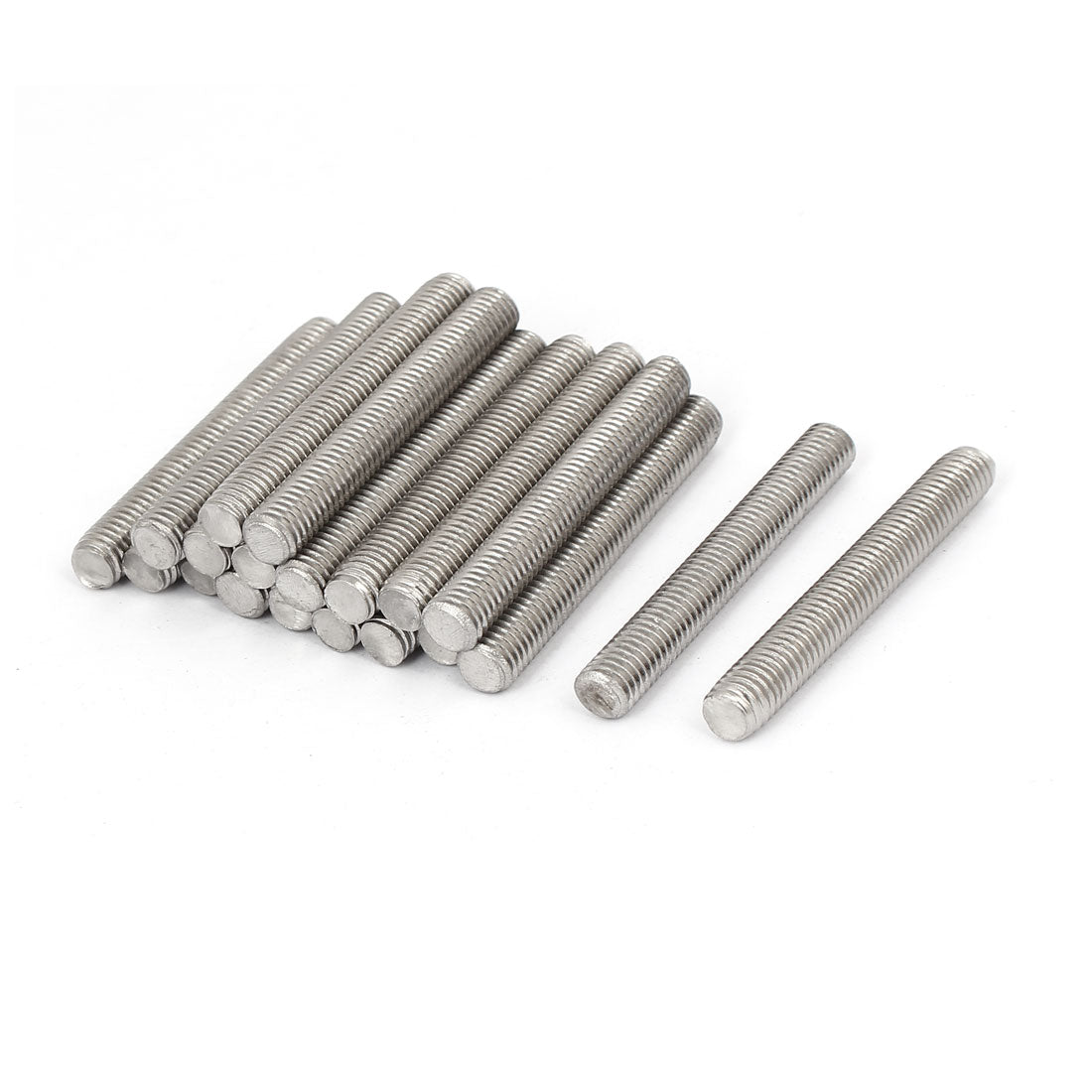 Harfington M8 x 60mm 1.25mm Pitch 304 Stainless Steel Fully Threaded Rods Fasteners 20 Pcs