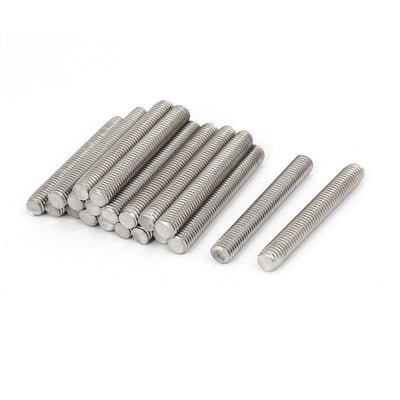 Harfington M8 x 60mm 1.25mm Pitch 304 Stainless Steel Fully Threaded Rods Fasteners 20 Pcs