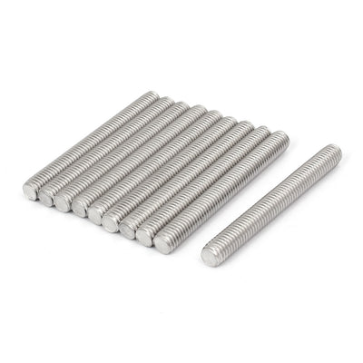 Harfington M8 x 70mm 1.25mm Pitch 304 Stainless Steel Fully Threaded Rods Bar Studs 10 Pcs