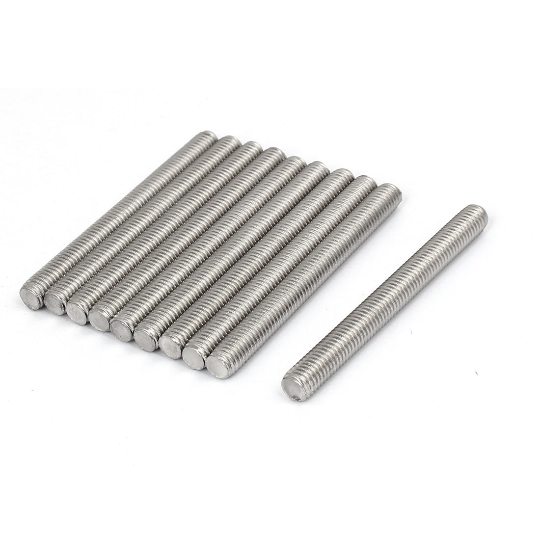 Harfington M8 x 80mm 1.25mm Pitch 304 Stainless Steel Fully Threaded Rods Bar Studs 10 Pcs