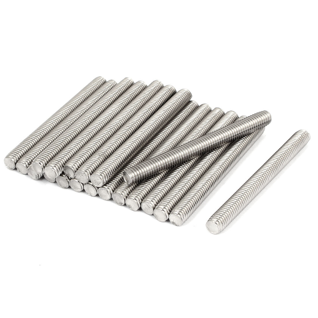 Harfington M8 x 80mm 1.25mm Pitch 304 Stainless Steel Fully Threaded Rods Hardware 20 Pcs