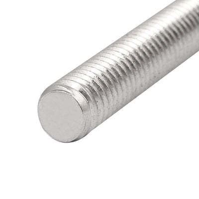 Harfington M8 x 100mm 304 Stainless Steel Fully Threaded Rods Fasteners Silver Tone 5 Pcs
