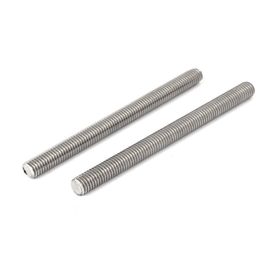 Harfington M8 x 100mm 304 Stainless Steel Fully Threaded Rods Fasteners Silver Tone 5 Pcs