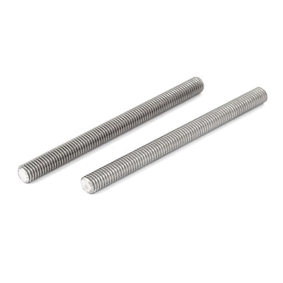 Harfington M8 x 100mm 304 Stainless Steel Fully Threaded Rods Hardware Silver Tone 10 Pcs