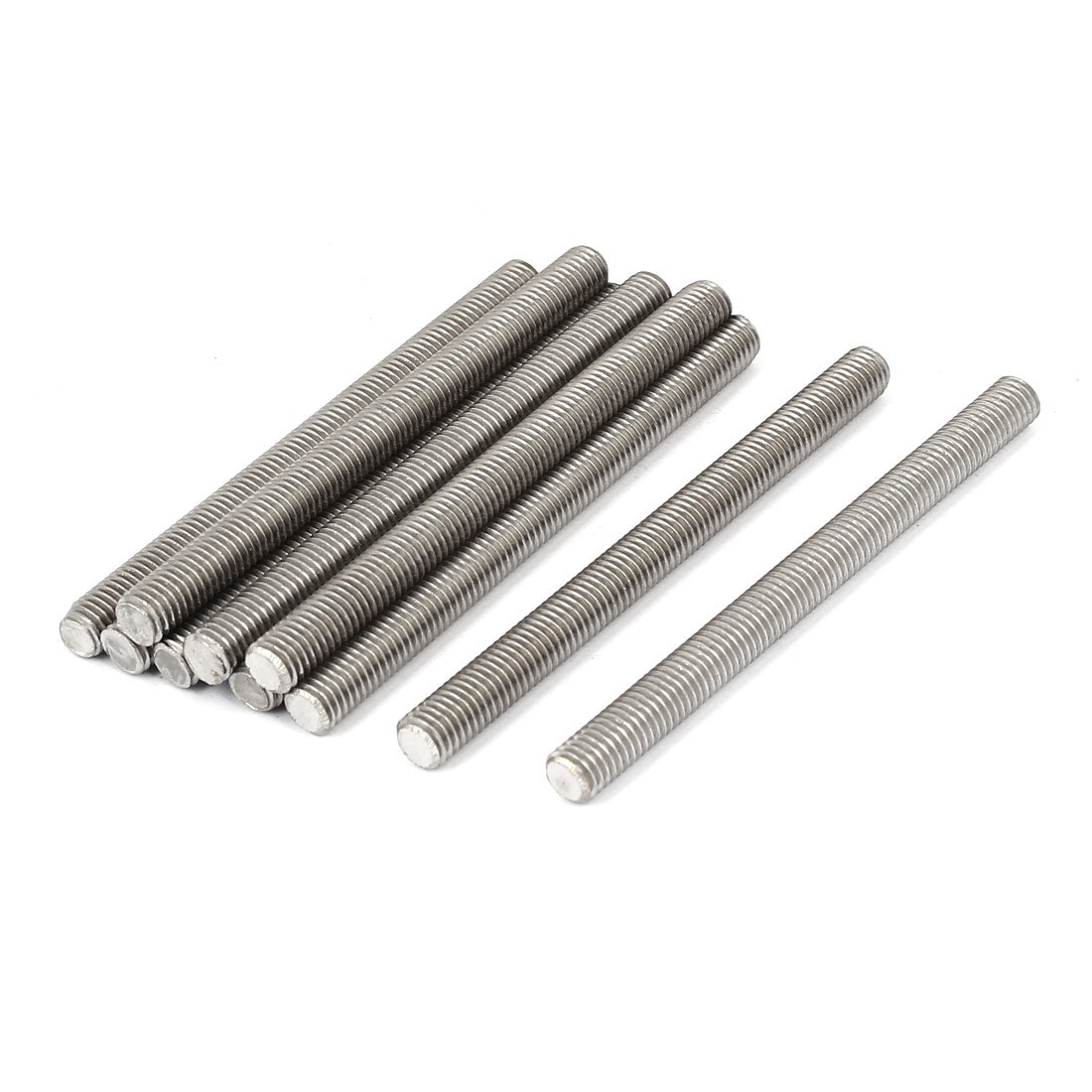 Harfington M8 x 100mm 304 Stainless Steel Fully Threaded Rods Hardware Silver Tone 10 Pcs