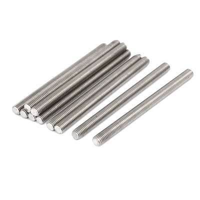 Harfington M8 x 110mm 1.25mm Pitch 304 Stainless Steel Fully Threaded Rods Hardware 10 Pcs