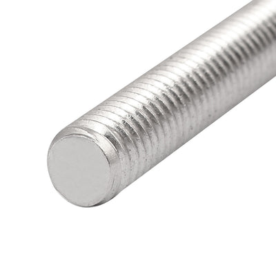 Harfington M8 x 130mm 304 Stainless Steel Fully Threaded Rods Fasteners Silver Tone 5 Pcs