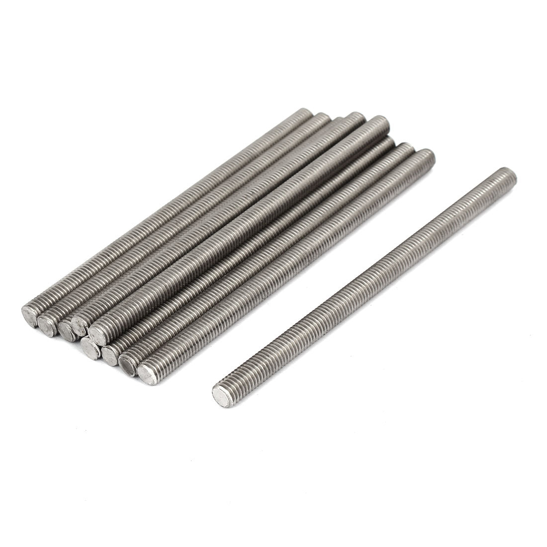 Harfington M8 x 140mm 1.25mm Pitch 304 Stainless Steel Fully Threaded Rods Bar Studs 10 Pcs